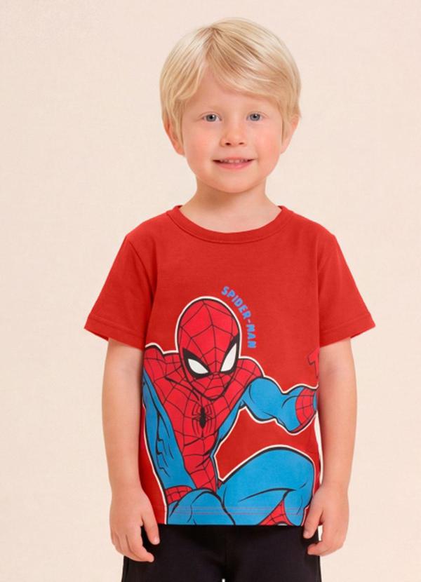 Camiseta Infantil Menino em Meia Malha Vermelho