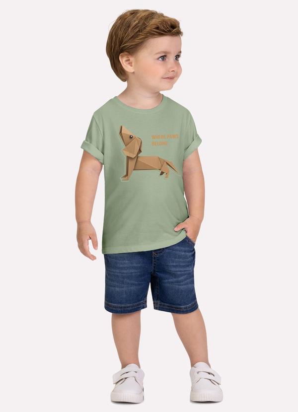 Camiseta Infantil Menino Embossing Verde