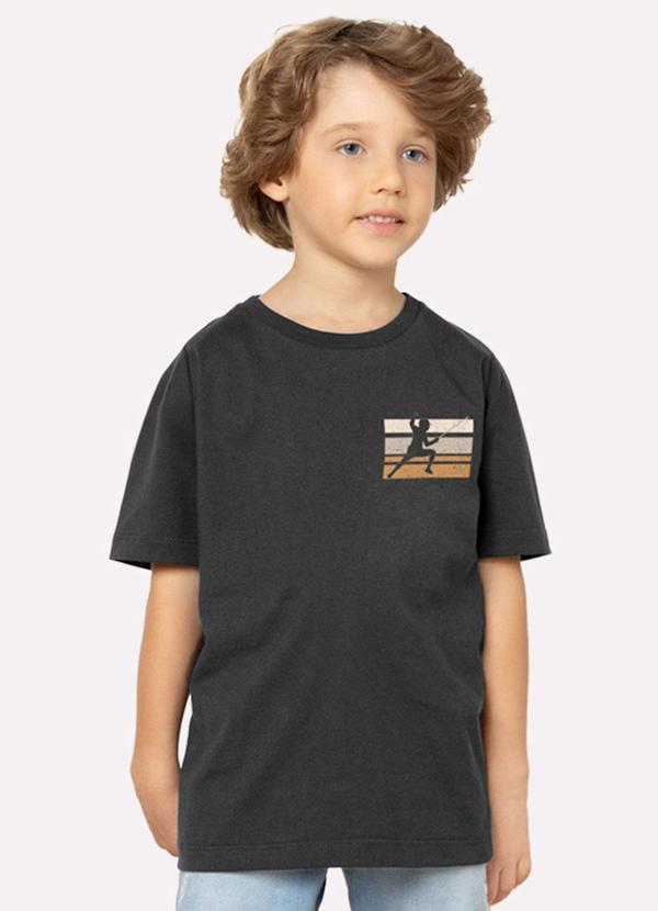 Vista 2 Camiseta Infantil Menino Esgrima Cinza Milon Milon