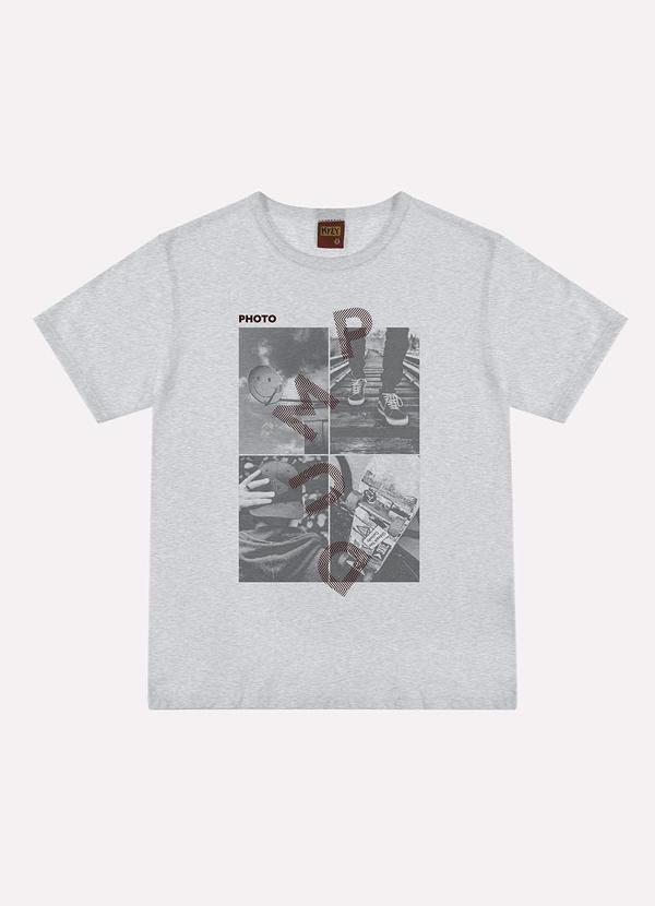 Camiseta Infantil Menino Estampa Cinza