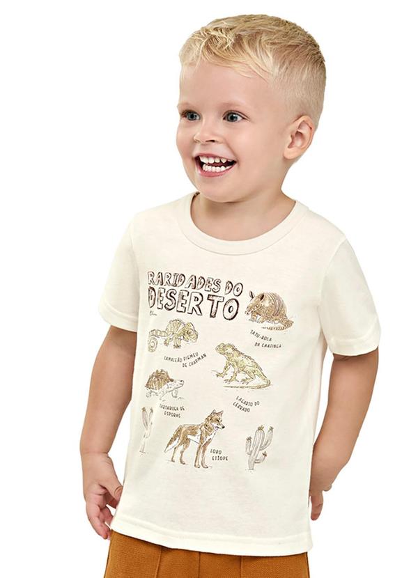 Camiseta Infantil Menino Estampa Divertida Bege