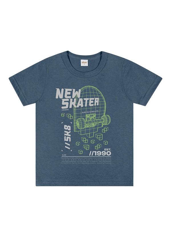 Camiseta Infantil Menino Estampa Relevo Azul