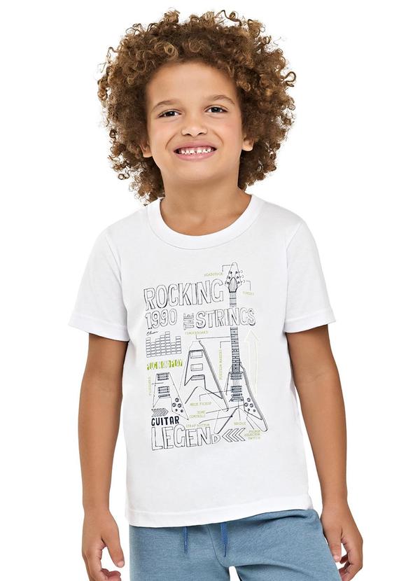Camiseta Infantil Menino Estampa Relevo Branco