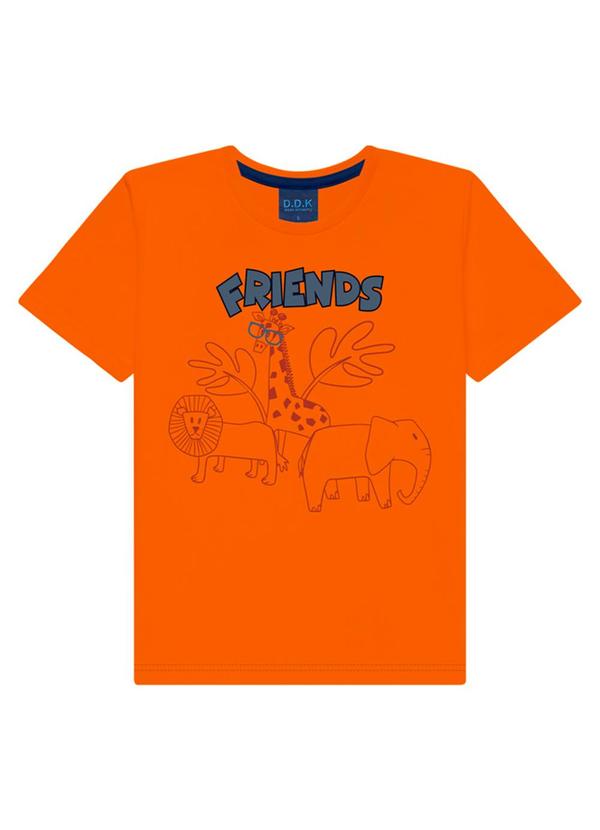 Vista 2 Camiseta Infantil Menino Laranja Ddk Ddk