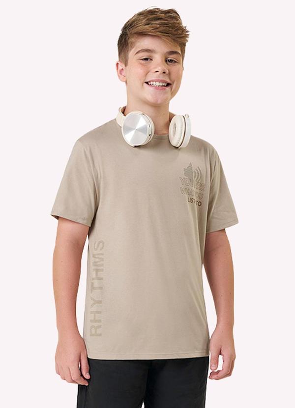 Camiseta Infantil Menino Lettering Bege