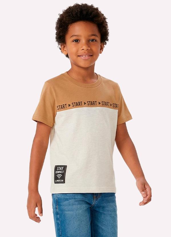 Camiseta Infantil Menino Lettering Marrom