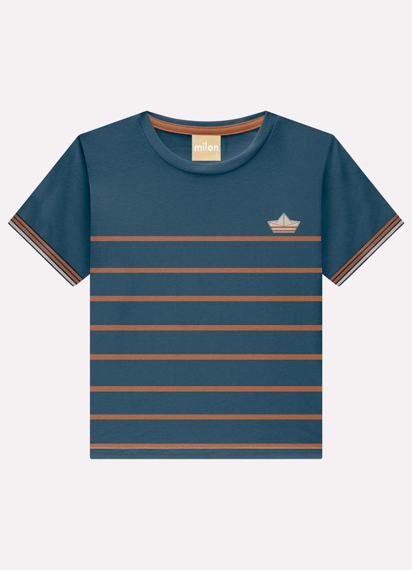 Camiseta Infantil Menino Listrada Azul