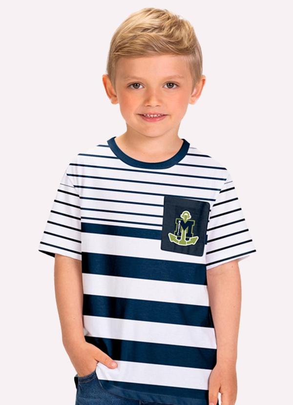 Camiseta Infantil Menino Listrada Branco