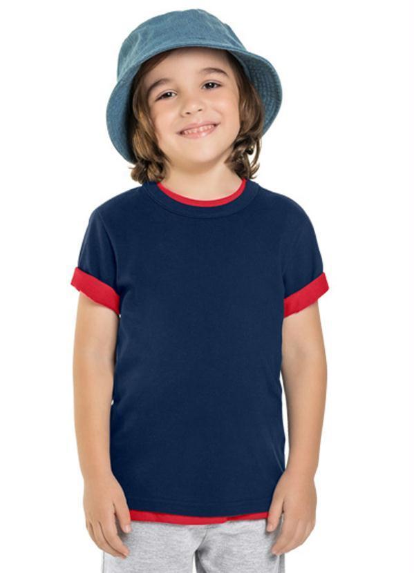 Vista 2 Camiseta Infantil Menino Malha Azul