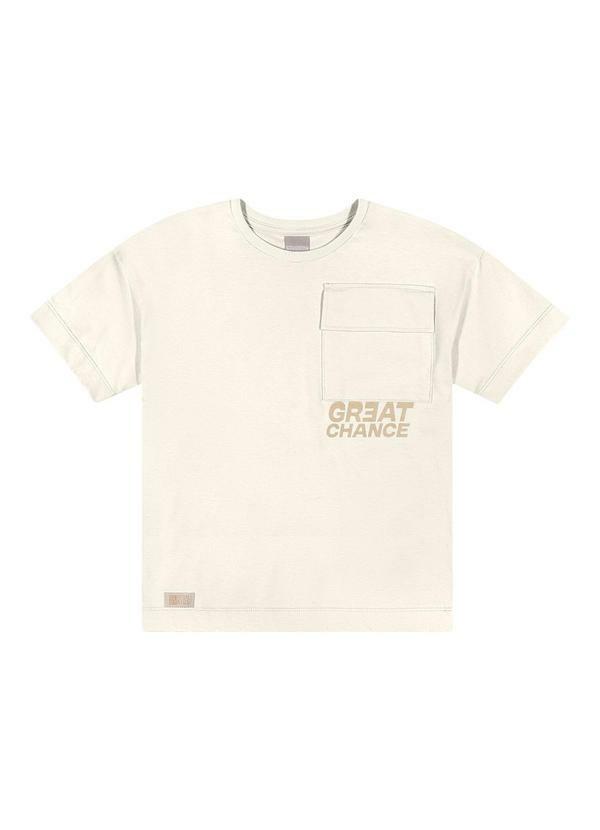 Camiseta Infantil Menino Manga Ampla Bege