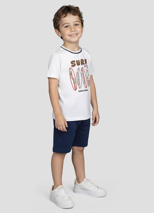 Camiseta Infantil Menino Meia Malha Branco