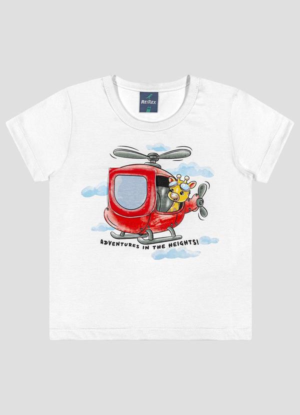 Camiseta Infantil Menino Meia Malha Branco