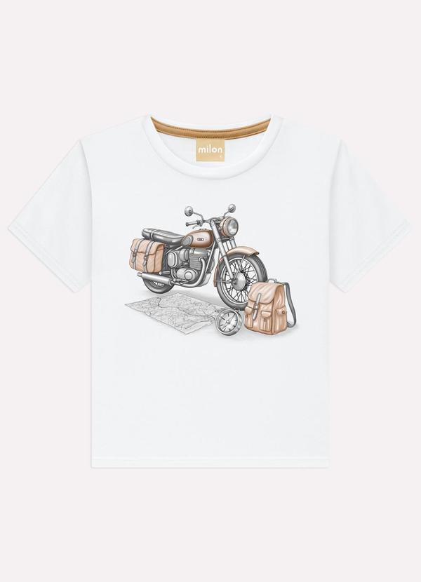 Camiseta Infantil Menino Moto Branco