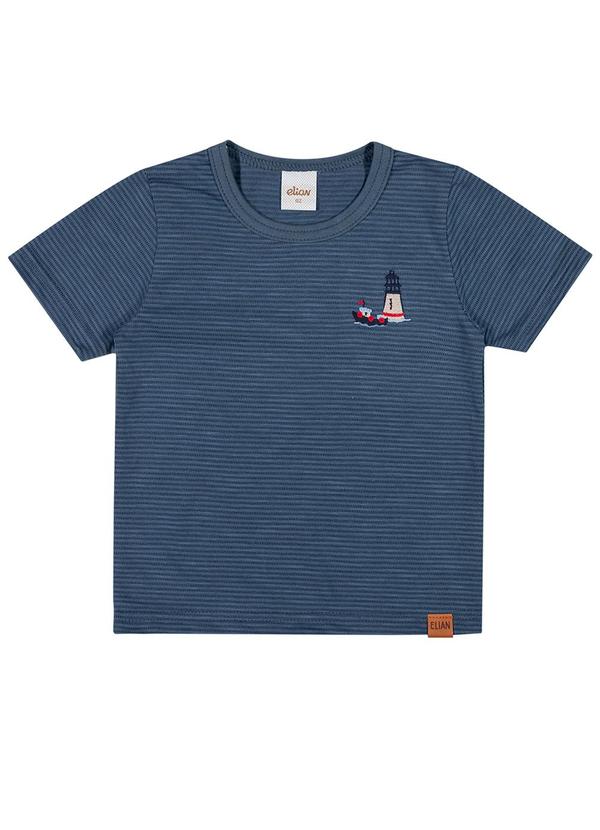 Camiseta Infantil Menino Navy Listrada Azul