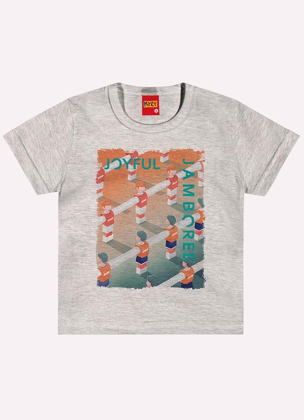 Vista 2 Camiseta Infantil Menino Pebolim Cinza Kyly Kyly