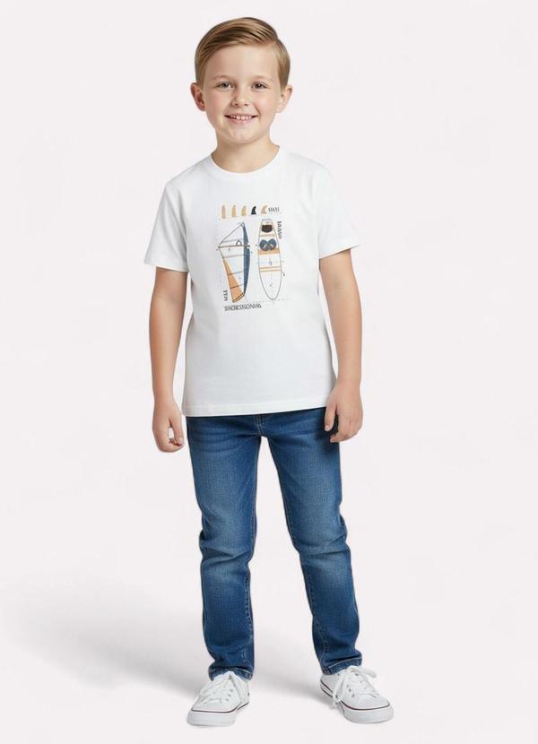 Vista 2 Camiseta Infantil Menino Praia Off White Kyly Kyly