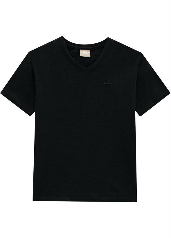 Vista 2 Camiseta Infantil Menino Preto Milon Milon