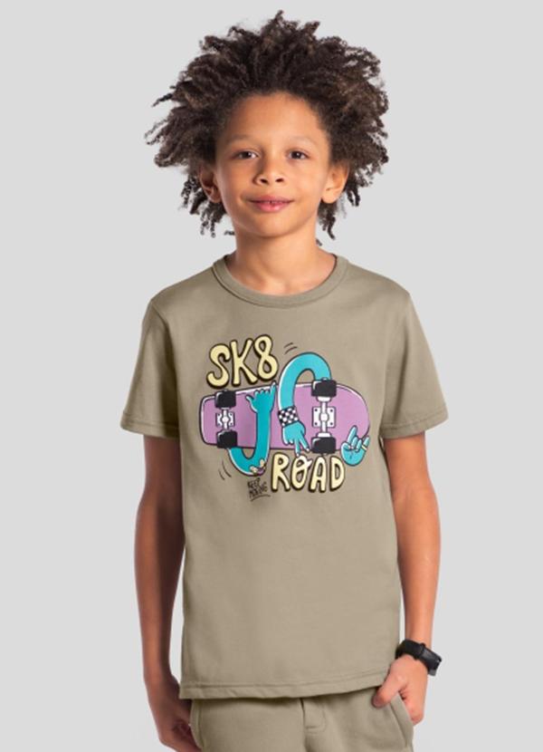 Camiseta Infantil Menino Skate Marrom