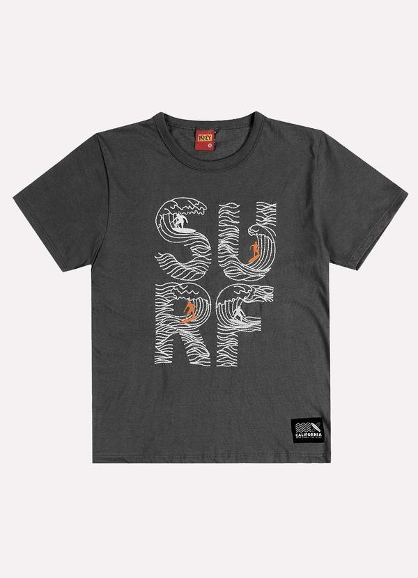 Camiseta Infantil Menino Surf Cinza