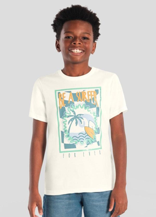 Camiseta Infantil Menino Tropical em Gel Natural