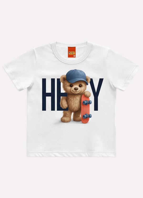 Camiseta Infantil Menino Ursinho Branco