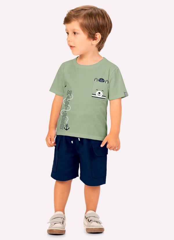 Camiseta Infantil Menino Ursinho Verde