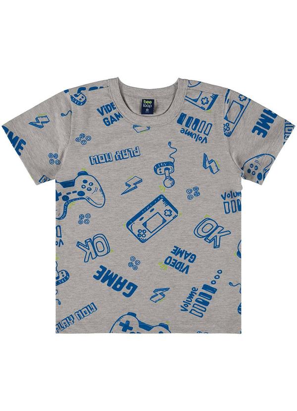 Vista 2 Camiseta Infantil para Menino Cinza Bee Loop Bee Loop