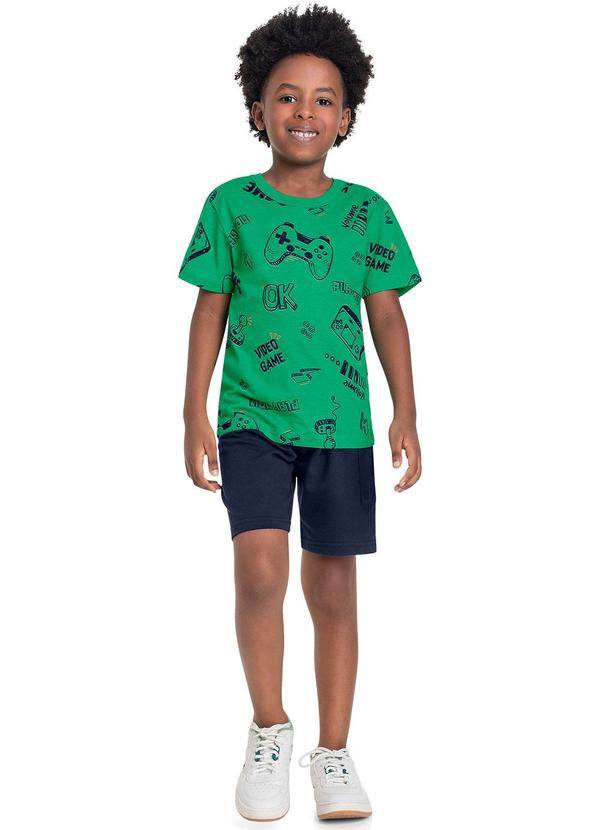 Vista 2 Camiseta Infantil para Menino Verde Bee Loop Bee Loop