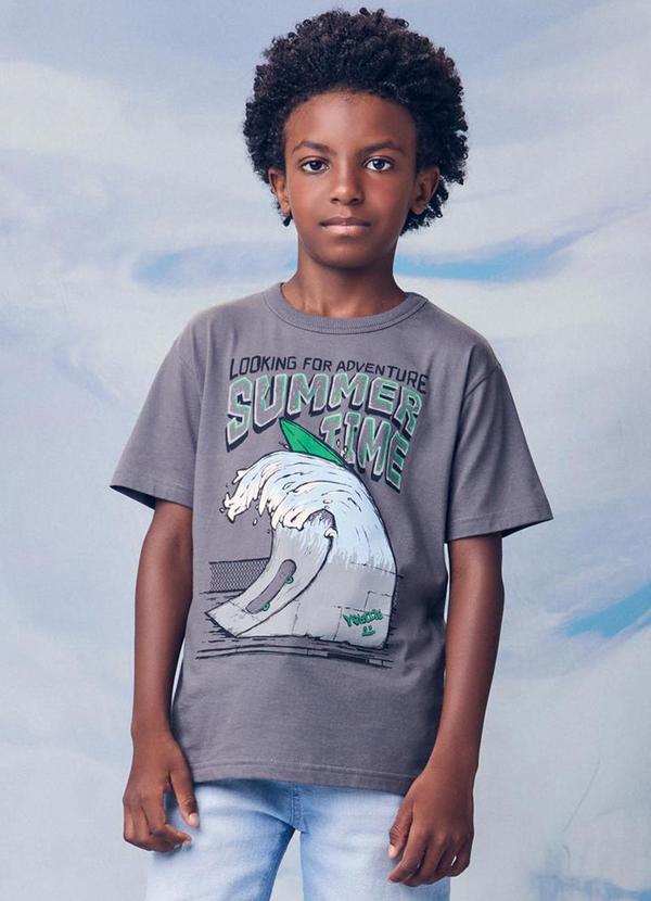 Vista 2 Camiseta Infantil Summer Time Cinza Youccie Youccie