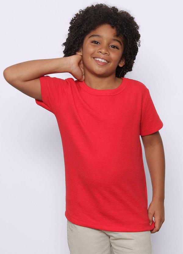 Camiseta Infantil Texturizada Vermelha