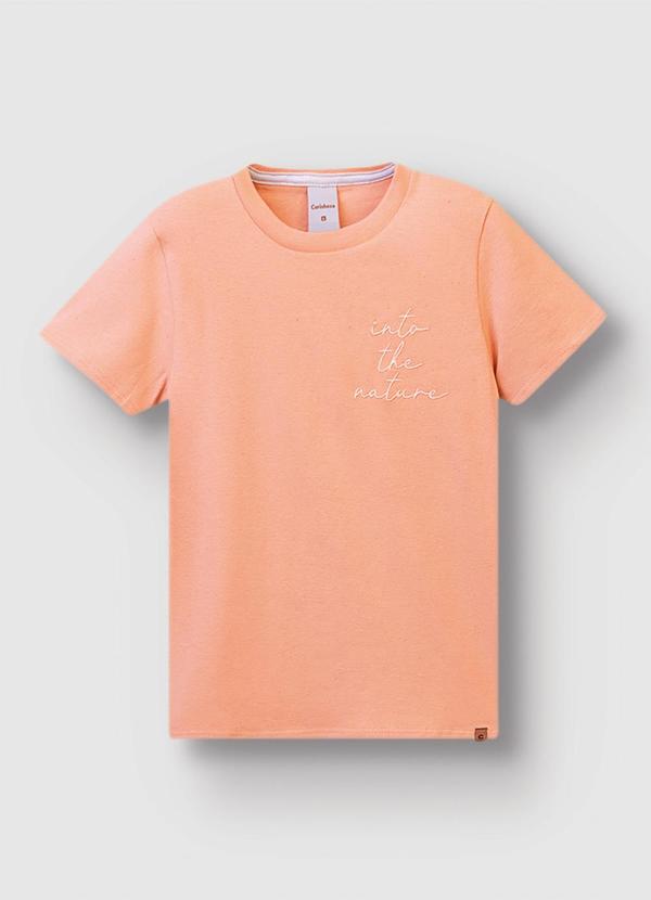 Camiseta Into The Nature em Linho Salmão