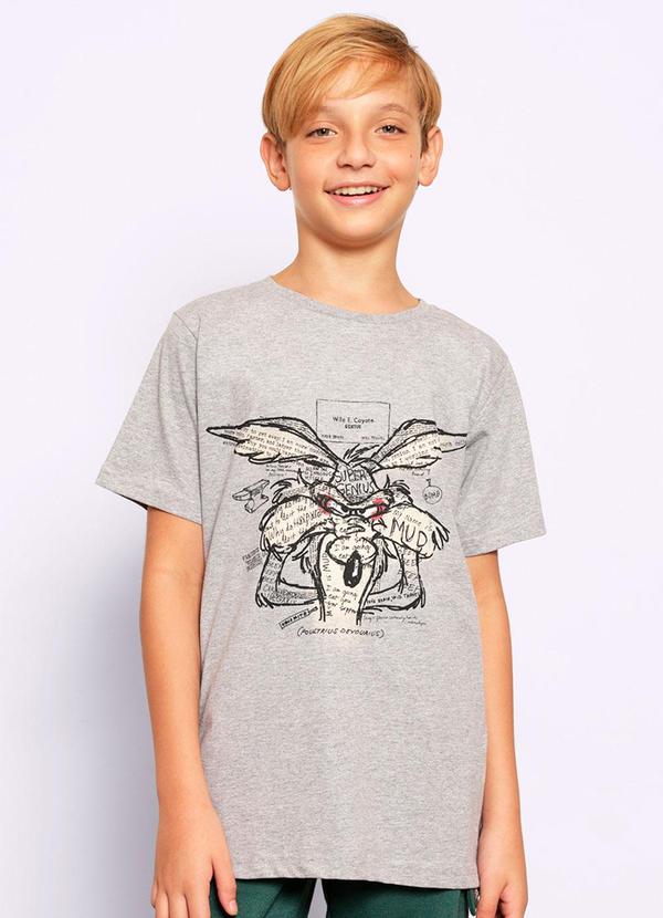 Camiseta Juvenil Coiote Cinza