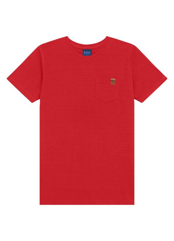 Camiseta Juvenil com Bolso Vermelho