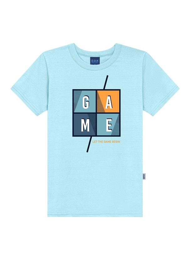 Camiseta Juvenil Estampa Game Azul