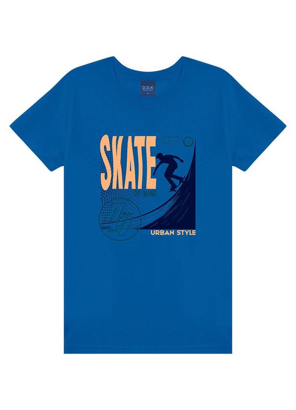Camiseta Juvenil Estampa Skate Of Mind Azul