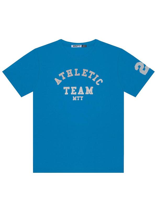 Camiseta Juvenil Masculina em Meia Malha Azul