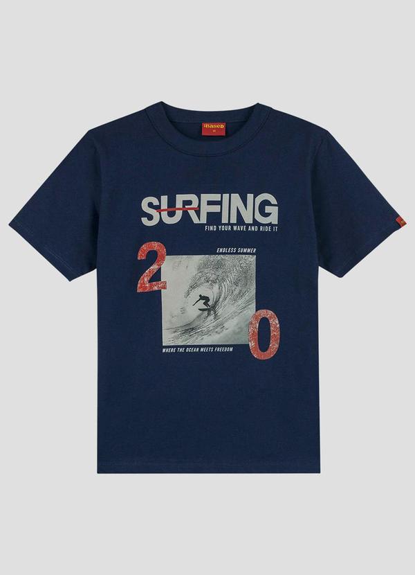 Camiseta Juvenil Masculina Meia Malha Azul