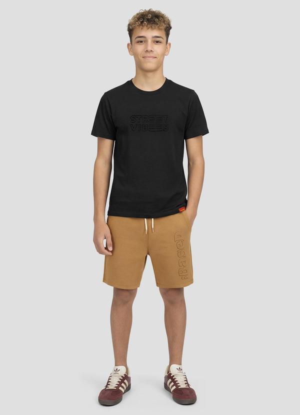 Camiseta Juvenil Masculina Meia Malha Preto