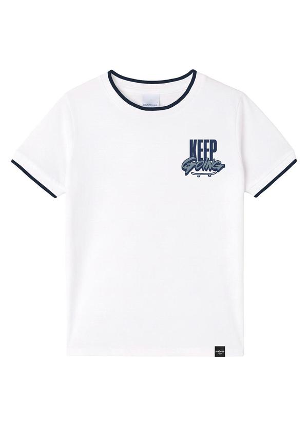 Camiseta Keep Going em Malha Branco