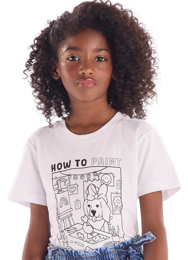 Camiseta Kit Canetinhas Pintar Quimby Branco