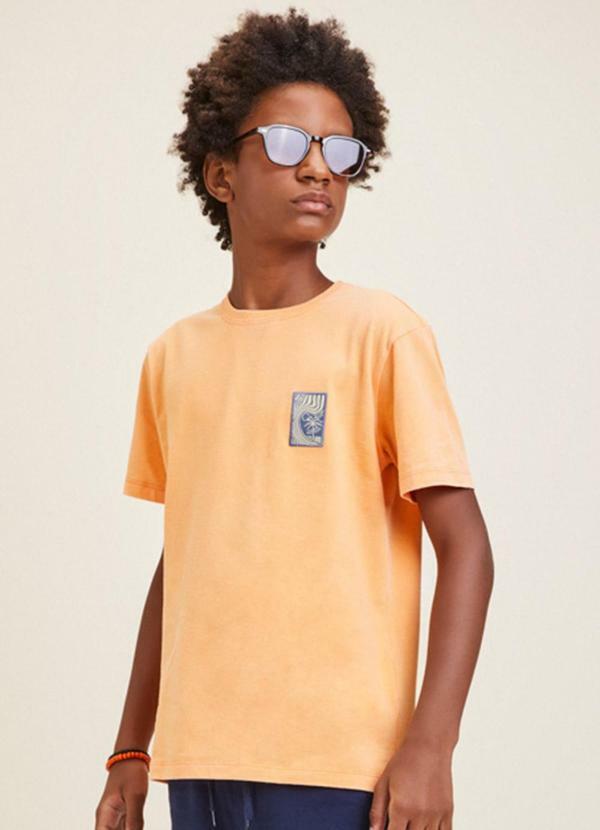 Camiseta Laranja com Estampa Laranja