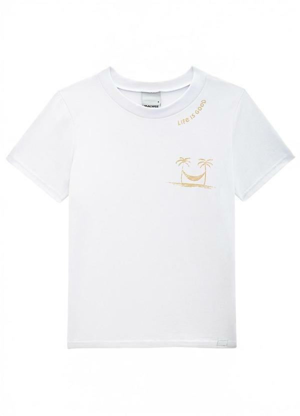 Camiseta Life Is Good em Malha Branco