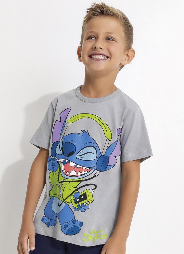 Camiseta Lilo & Stitch Cinza