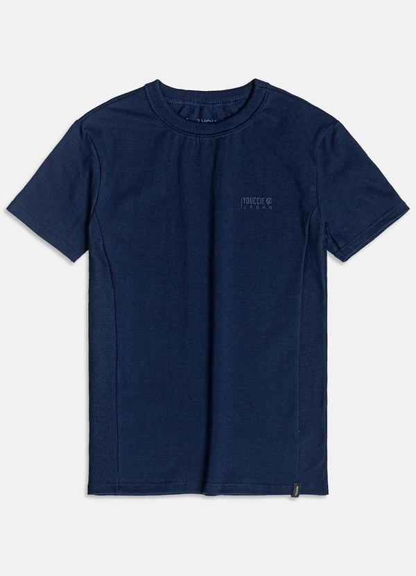 Camiseta Manga Curta com Recortes Azul
