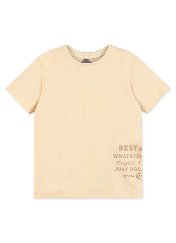 Camiseta Manga Curta Infantil Bege