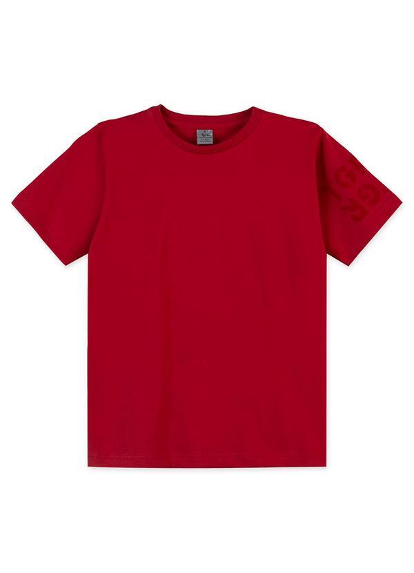 Camiseta Manga Curta Infantil Vermelho