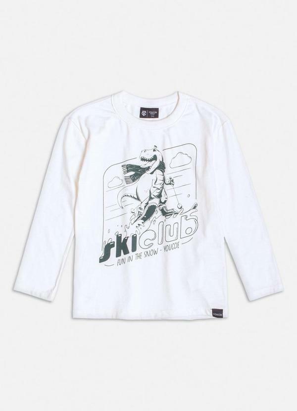 Camiseta Manga Longa do Dino Skiclub Off White