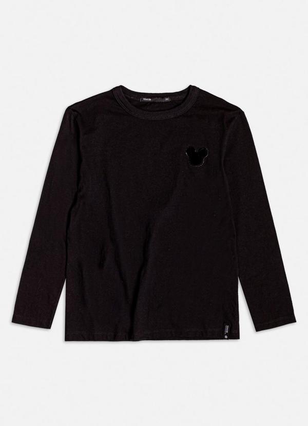 Camiseta Manga Longa do Mickey Preto
