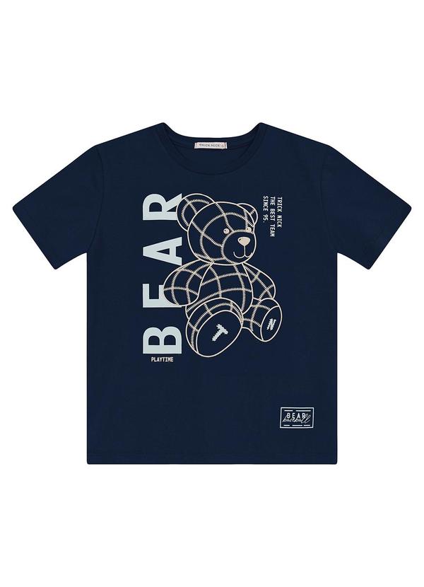 Vista 2 Camiseta Masculina em Cotton Leve Azul Trick Nick Trick Nick