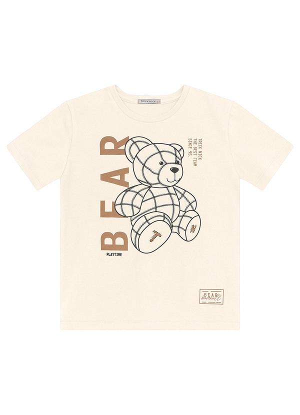 Vista 2 Camiseta Masculina em Cotton Leve Bege Trick Nick Trick Nick